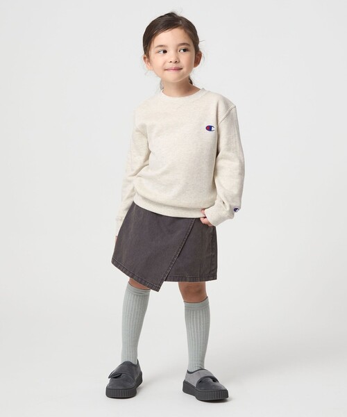 Champion（チャンピオン）の「＜Champion＞クルーネック スウェットシャツ  / トレーナー / キッズ 110cm-130cm（スウェット・キッズ・オレンジ/ナチュラル/ブラック・130cm/120cm/110cm）」の5枚目の写真