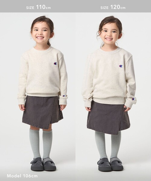 Champion（チャンピオン）の「＜Champion＞クルーネック スウェットシャツ  / トレーナー / キッズ 110cm-130cm（スウェット・キッズ・オレンジ/ナチュラル/ブラック・130cm/120cm/110cm）」の6枚目の写真