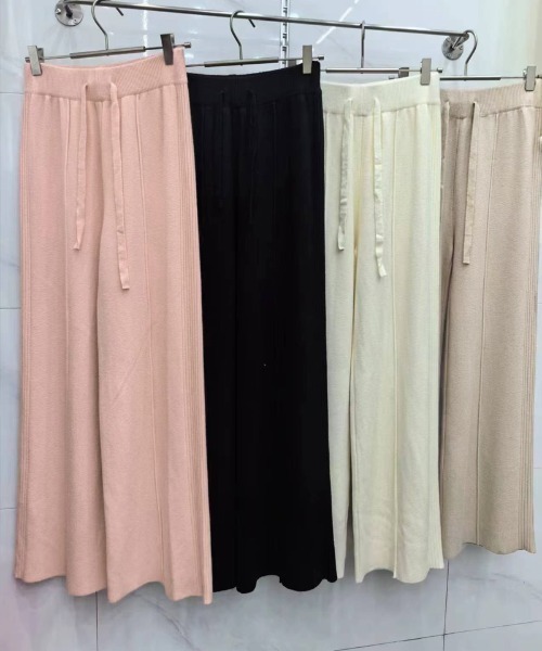 shoppinggo（ショッピングゴー）の「ニットパンツ リブニット ワイドパンツ フレアパンツ リラックスパンツ（その他パンツ・レディース・ピンク/ベージュ/ブラック/アイボリー・FREE）」の22枚目の写真