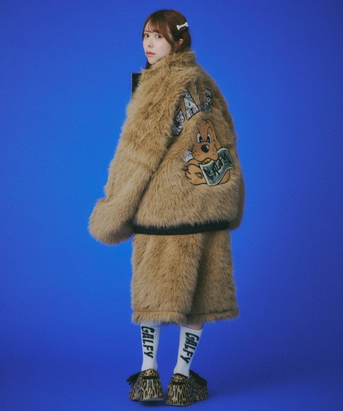 GALFY（ガルフィー）の「【GALFY】お金大好きファーブルゾン / 【ガルフィー】ロゴフェイクファーダブルジップジャケット（ブルゾン・メンズ・ベージュ/ブラウン/ブラック・L/XL）」の21枚目の写真