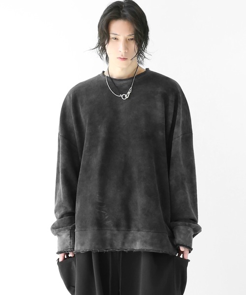 minsobi（ミンソビ）の「ヴィンテージウォッシュカットオフスウェット（スウェット・メンズ・ブラック・FREE）」の22枚目の写真