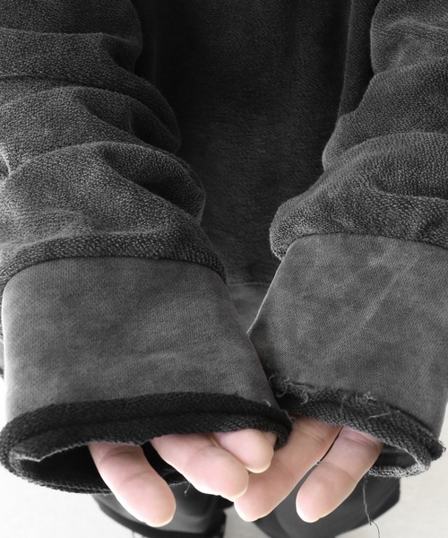 minsobi（ミンソビ）の「ヴィンテージウォッシュカットオフスウェット（スウェット・メンズ・ブラック・FREE）」の18枚目の写真
