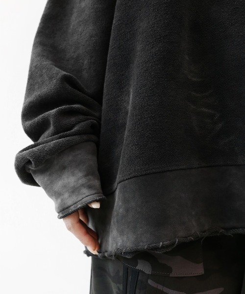 minsobi（ミンソビ）の「ヴィンテージウォッシュカットオフスウェット（スウェット・メンズ・ブラック・FREE）」の16枚目の写真