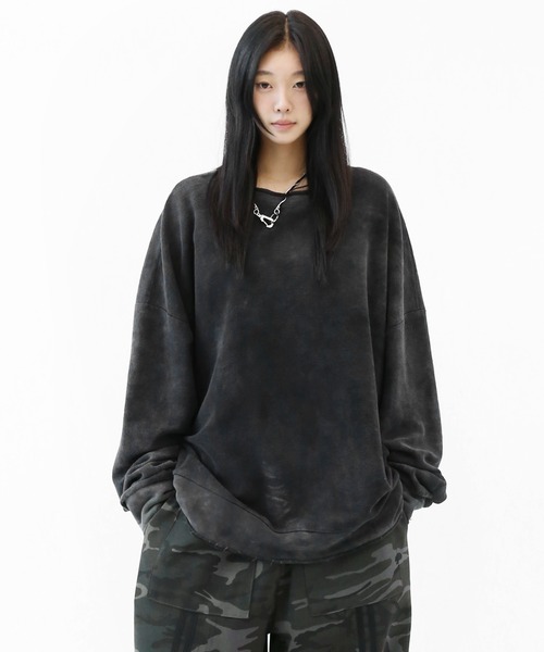 minsobi（ミンソビ）の「ヴィンテージウォッシュカットオフスウェット（スウェット・メンズ・ブラック・FREE）」の20枚目の写真