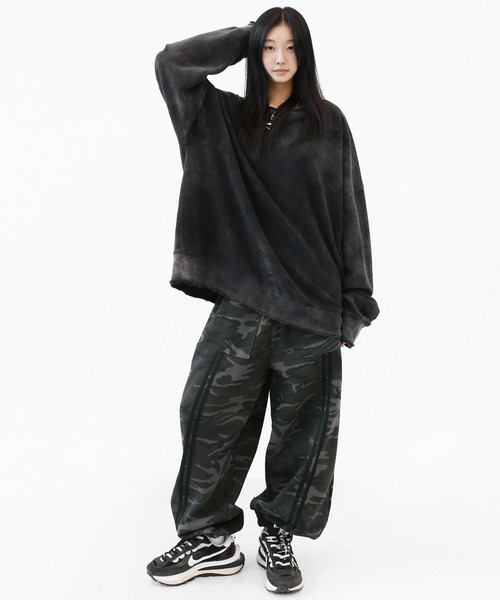 minsobi（ミンソビ）の「ヴィンテージウォッシュカットオフスウェット（スウェット・メンズ・ブラック・FREE）」の5枚目の写真