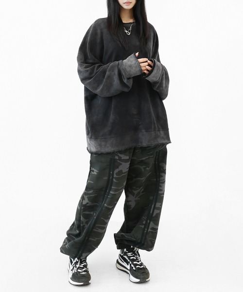 minsobi（ミンソビ）の「ヴィンテージウォッシュカットオフスウェット（スウェット・メンズ・ブラック・FREE）」の12枚目の写真