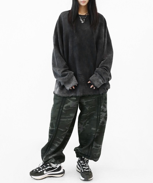 minsobi（ミンソビ）の「ヴィンテージウォッシュカットオフスウェット（スウェット・メンズ・ブラック・FREE）」の11枚目の写真