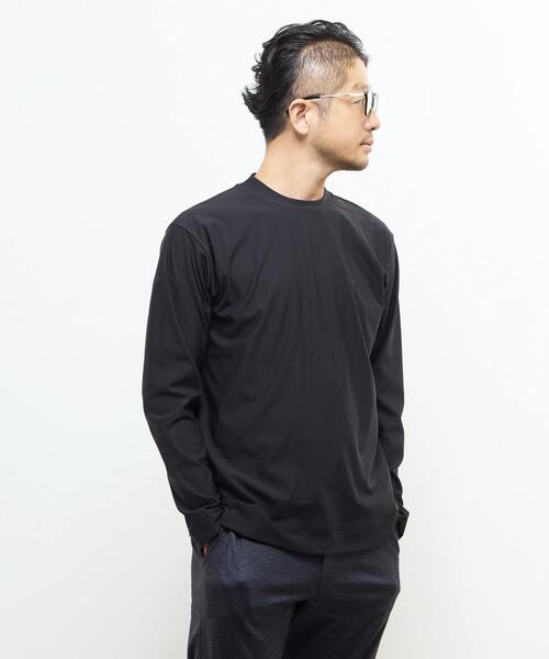 MEN'S MELROSE（メンズメルローズ）の「《WEB限定》フレッシュファイバー長袖ジャケT | 消臭（Tシャツ/カットソー・メンズ・ブラック/ホワイト・3/4/5/2）」の4枚目の写真