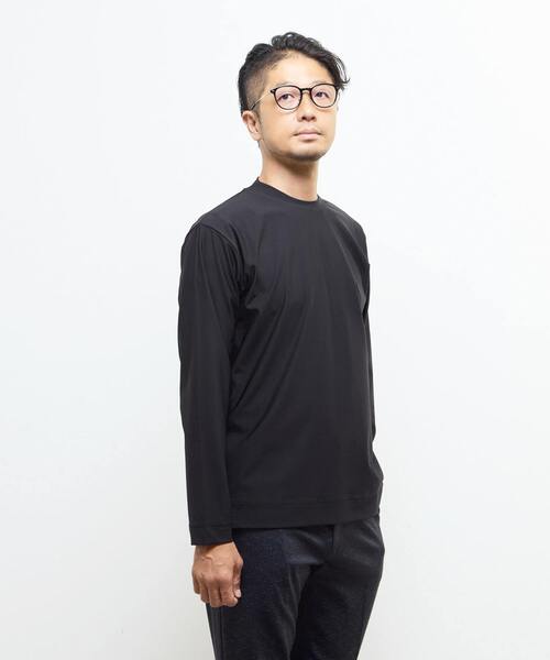 MEN'S MELROSE（メンズメルローズ）の「《WEB限定》フレッシュファイバー長袖ジャケT | 消臭（Tシャツ/カットソー・メンズ・ブラック/ホワイト・3/4/5/2）」の6枚目の写真