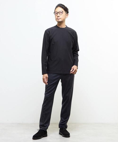 MEN'S MELROSE（メンズメルローズ）の「《WEB限定》フレッシュファイバー長袖ジャケT | 消臭（Tシャツ/カットソー・メンズ・ブラック/ホワイト・3/4/5/2）」の8枚目の写真