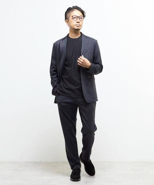 MEN'S MELROSE（メンズメルローズ）の「《WEB限定》フレッシュファイバー長袖ジャケT | 消臭（Tシャツ/カットソー・メンズ・ブラック/ホワイト・3/4/5/2）」の9枚目の写真