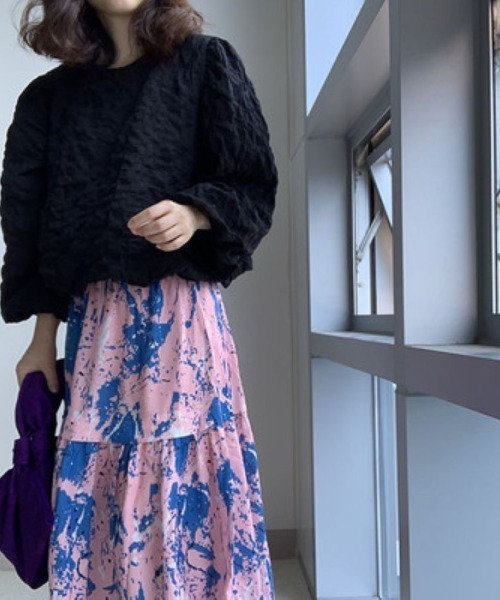 LETee(レティー)の「ワッフル風変わり織プルオーバーブラウス(シャツ/ブラウス・レディース・ホワイト/ブラック・FREE)」の9枚目の写真