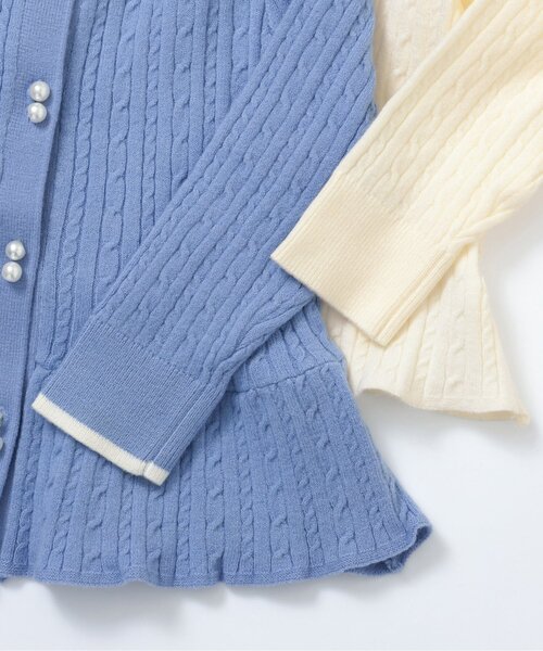 apres les cours(アプレレクール)の「【ジュニア対応】ニットカーディガン(カーディガン/ボレロ・キッズ・アイボリー/サックスブルー・80/90/100/110/120/130/140)」の6枚目の写真