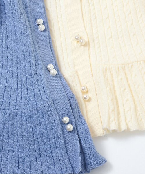 apres les cours(アプレレクール)の「【ジュニア対応】ニットカーディガン(カーディガン/ボレロ・キッズ・アイボリー/サックスブルー・80/90/100/110/120/130/140)」の7枚目の写真