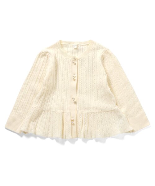 apres les cours(アプレレクール)の「【ジュニア対応】ニットカーディガン(カーディガン/ボレロ・キッズ・アイボリー/サックスブルー・80/90/100/110/120/130/140)」の8枚目の写真