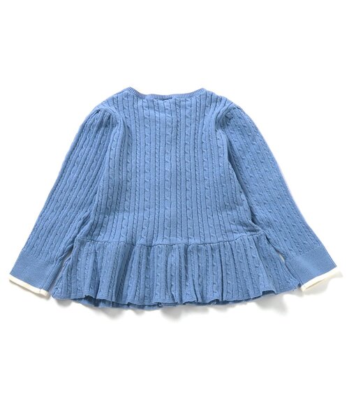 apres les cours(アプレレクール)の「【ジュニア対応】ニットカーディガン(カーディガン/ボレロ・キッズ・アイボリー/サックスブルー・80/90/100/110/120/130/140)」の10枚目の写真