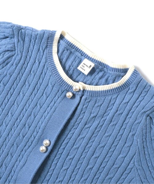 apres les cours(アプレレクール)の「【ジュニア対応】ニットカーディガン(カーディガン/ボレロ・キッズ・アイボリー/サックスブルー・80/90/100/110/120/130/140)」の11枚目の写真