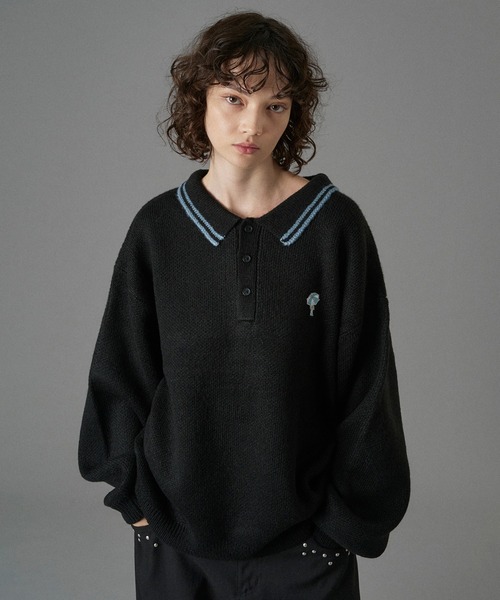 A.PRESSE 23AW ボーダーニットポロ 2 ベージュブラウン 希少✨A.PRESSE 23AW ボーダーニットポロ 2 ベージュブラウン