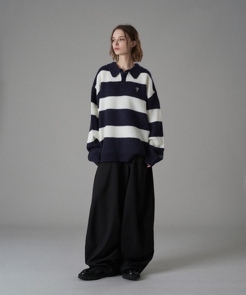 ONCILY(オンシェリー)の「ASSORT VOLUME KNIT POLO 25AW / アソートボリュームニットポロ(ニット/セーター・メンズ・ネイビー系/チャコールグレー/ブラック系その他/アイボリー/ブルー系その他/ネイビー/グリーン系その他/ホワイト系その他/ブラウン/ブラウン系その他/ブラウン系その他2/ネイビー系1・SMALL/LARGE/MEDIUM)」の19枚目の写真