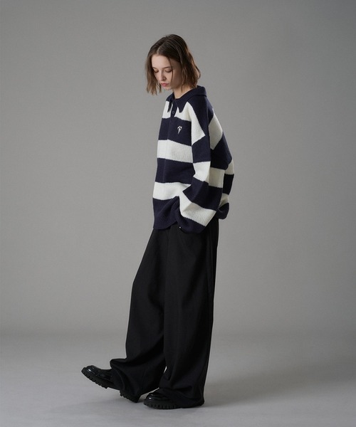 ONCILY(オンシェリー)の「ASSORT VOLUME KNIT POLO 25AW / アソートボリュームニットポロ(ニット/セーター・メンズ・ネイビー系/チャコールグレー/ブラック系その他/アイボリー/ブルー系その他/ネイビー/グリーン系その他/ホワイト系その他/ブラウン/ブラウン系その他/ブラウン系その他2/ネイビー系1・SMALL/LARGE/MEDIUM)」の21枚目の写真