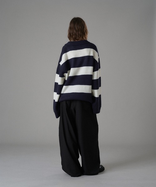 ONCILY(オンシェリー)の「ASSORT VOLUME KNIT POLO 25AW / アソートボリュームニットポロ(ニット/セーター・メンズ・ネイビー系/チャコールグレー/ブラック系その他/アイボリー/ブルー系その他/ネイビー/グリーン系その他/ホワイト系その他/ブラウン/ブラウン系その他/ブラウン系その他2/ネイビー系1・SMALL/LARGE/MEDIUM)」の22枚目の写真
