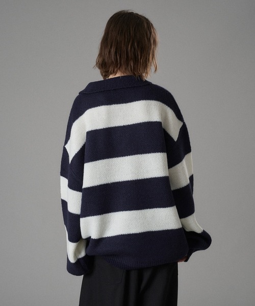 ONCILY(オンシェリー)の「ASSORT VOLUME KNIT POLO 25AW / アソートボリュームニットポロ(ニット/セーター・メンズ・ネイビー系/チャコールグレー/ブラック系その他/アイボリー/ブルー系その他/ネイビー/グリーン系その他/ホワイト系その他/ブラウン/ブラウン系その他/ブラウン系その他2/ネイビー系1・SMALL/LARGE/MEDIUM)」の17枚目の写真
