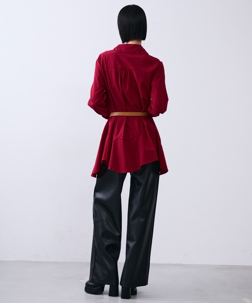 MONOe(モノエ)の「ベルト付きフェイクレザーストレートパンツ(その他パンツ・レディース・ブラウン/ブラック・L/M/S)」の14枚目の写真