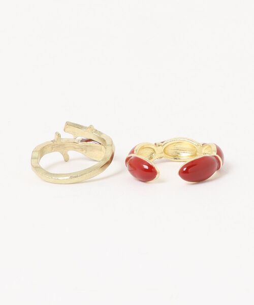 tone(トーン)の「【88eighty-eight】アンティークワインレッド薔薇リング2点セット【import】(MA)(リング・レディース・ゴールド・FREE)」の6枚目の写真