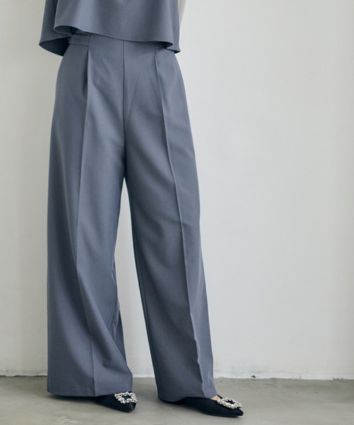 12Twelve Agenda（トゥエルブ　アジェンダ）の「ワイドパンツセットアップ（パンツドレス・レディース・グレー/ブラック/イエロー/ピンクベージュ・S/M）」の8枚目の写真