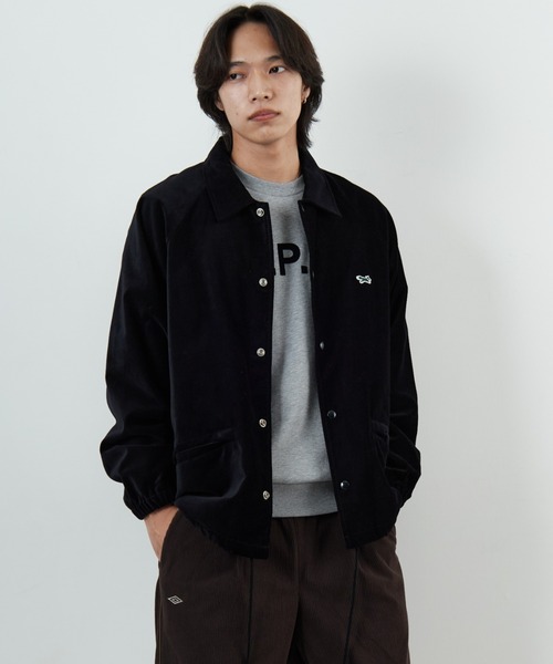 【新品】MILKFED.「フーデッドラグランジャケット」黒 セール】front embroidery raglan sleeves nylon jacket/フロント刺繍