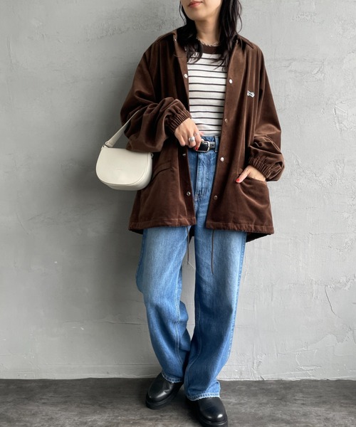 TOWNCRAFT（タウンクラフト）の「[TOWN CRAFT/タウンクラフト・THE FOX/ザフォックス] 別注 ワンポイントロゴ ラグランスリーブコーチジャケット（その他アウター・レディース・ベージュ/ブラック/ブラウン・M/L）」の6枚目の写真