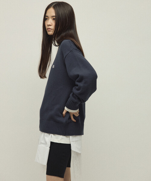 Firsthand（ファーストハンド）の「MA Firsthand/マ ファーストハンド MA ワンポイントロゴ刺繍 Vネックニット（ニット/セーター・レディース・ネイビー/キャメル/チャコールグレー・FREE）」の21枚目の写真