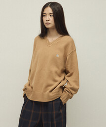 Firsthand | MA Firsthand/マ ファーストハンド MA ワンポイントロゴ刺繍 Vネックニット(ニット/セーター)