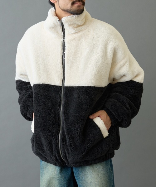 COLONY 2139(コロニートゥーワンスリーナイン)の「シャギーフリースBIGスタンドブルゾン(ブルゾン・メンズ・ブラック/ベージュ/ホワイト・MEDIUM/LARGE)」の21枚目の写真