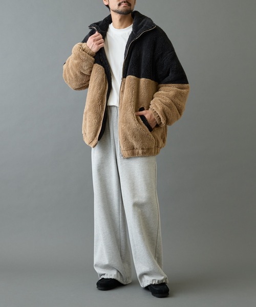 COLONY 2139(コロニートゥーワンスリーナイン)の「シャギーフリースBIGスタンドブルゾン(ブルゾン・メンズ・ブラック/ベージュ/ホワイト・MEDIUM/LARGE)」の9枚目の写真