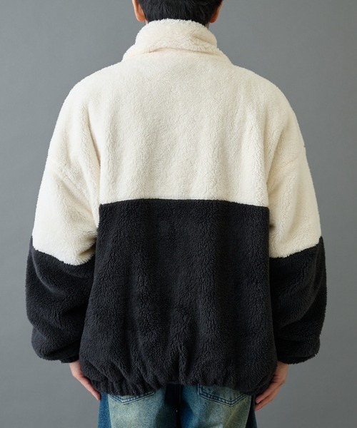 COLONY 2139(コロニートゥーワンスリーナイン)の「シャギーフリースBIGスタンドブルゾン(ブルゾン・メンズ・ブラック/ベージュ/ホワイト・MEDIUM/LARGE)」の15枚目の写真