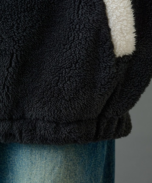 COLONY 2139(コロニートゥーワンスリーナイン)の「シャギーフリースBIGスタンドブルゾン(ブルゾン・メンズ・ブラック/ベージュ/ホワイト・MEDIUM/LARGE)」の19枚目の写真