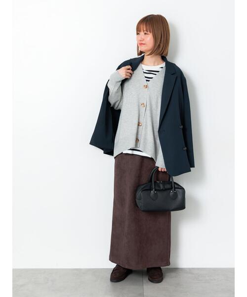 Lugnoncure（ルノンキュール）の「もちもちVネックリラックスカーディガン（カーディガン/ボレロ・レディース・ブルー/グレー/レッド/ネイビー/パープル・F）」の7枚目の写真