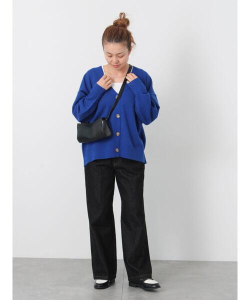 Lugnoncure（ルノンキュール）の「もちもちVネックリラックスカーディガン（カーディガン/ボレロ・レディース・ブルー/グレー/レッド/ネイビー/パープル・F）」の11枚目の写真