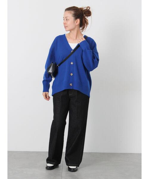 Lugnoncure（ルノンキュール）の「もちもちVネックリラックスカーディガン（カーディガン/ボレロ・レディース・ブルー/グレー/レッド/ネイビー/パープル・F）」の12枚目の写真