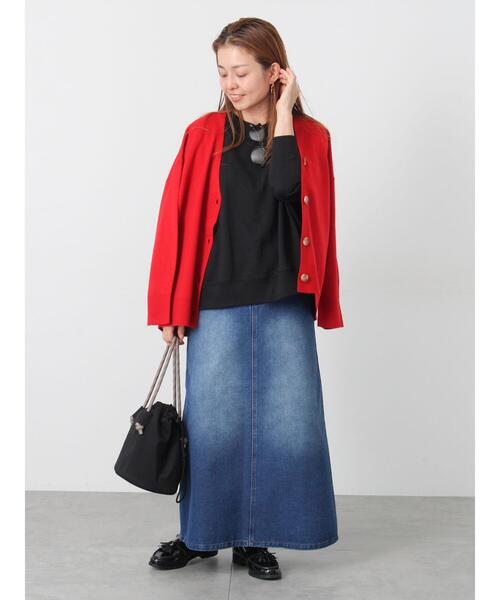 Lugnoncure（ルノンキュール）の「もちもちVネックリラックスカーディガン（カーディガン/ボレロ・レディース・ブルー/グレー/レッド/ネイビー/パープル・F）」の17枚目の写真