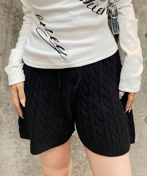 セール】ケーブル編みニットショートパンツ（その他パンツ）｜ROGER