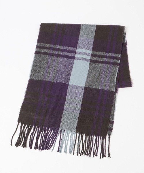 LAKOLE(ラコレ)の「アソートチェックマフラー / 574773(マフラー・レディース・ブラック/パープル/オフホワイト/ブルー/レッド/グリーン/ブラウン・FREE)」の6枚目の写真