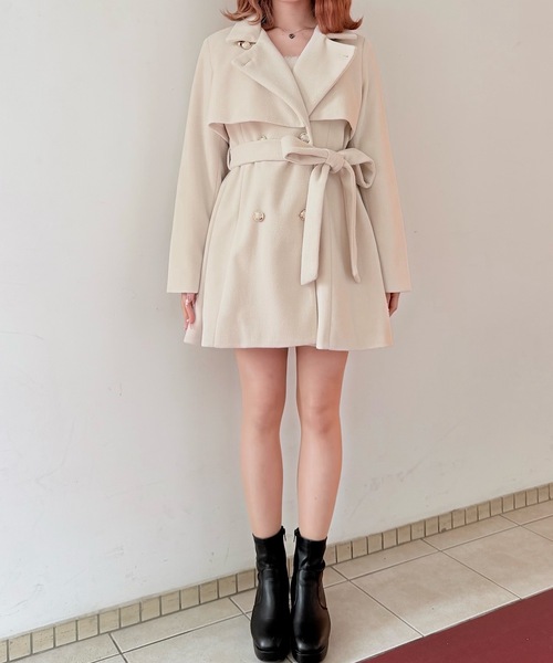 NOMAE（ノーマエ）の「ビットスタンドカラーミドルコート（その他アウター・レディース・ベージュ/ダークグレー/ブラック/アイボリー・FREE）」の9枚目の写真