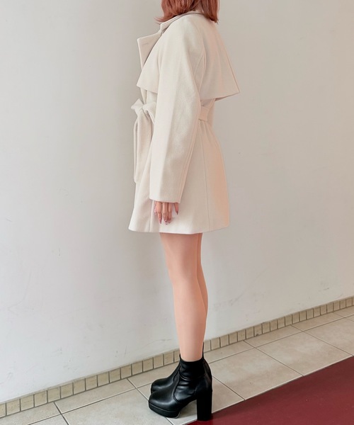 NOMAE（ノーマエ）の「ビットスタンドカラーミドルコート（その他アウター・レディース・ベージュ/ダークグレー/ブラック/アイボリー・FREE）」の11枚目の写真