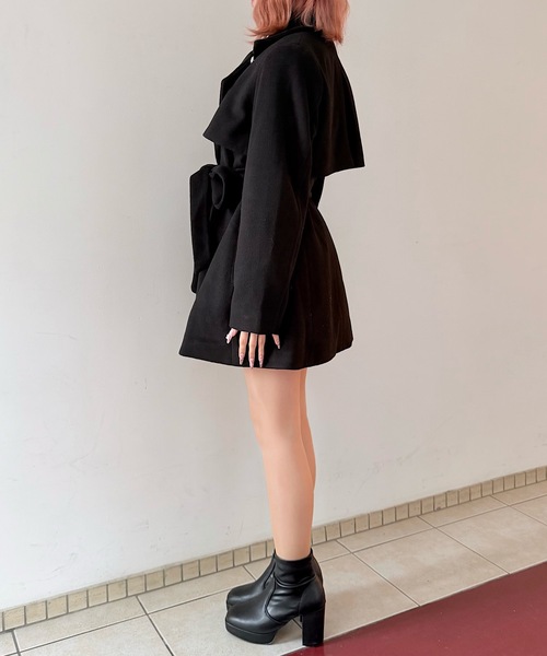 NOMAE（ノーマエ）の「ビットスタンドカラーミドルコート（その他アウター・レディース・ベージュ/ダークグレー/ブラック/アイボリー・FREE）」の17枚目の写真