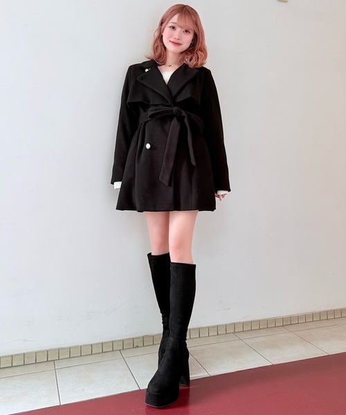 NOMAE（ノーマエ）の「ビットスタンドカラーミドルコート（その他アウター・レディース・ベージュ/ダークグレー/ブラック/アイボリー・FREE）」の13枚目の写真