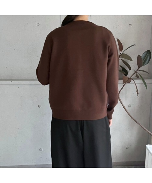 amini（アミニ）の「【2025 AW】アーガイル柄　クルーネックニットカーディガン（カーディガン/ボレロ・レディース・ブラック/チャコールグレー/ブラウン・MEDIUM）」の14枚目の写真