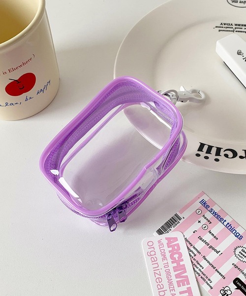 VIBGYOR（ヴィブジョー）の「oshipic/推し活ポーチ/ミニぬいぐるみポーチ/ちびぬいポーチ/推しカラークリアポーチ S0010（ポーチ・レディース・オレンジ/パープル/ピンク/ホワイト/ベビーピンク/グリーン・FREE）」の2枚目の写真