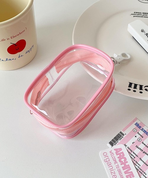 VIBGYOR（ヴィブジョー）の「oshipic/推し活ポーチ/ミニぬいぐるみポーチ/ちびぬいポーチ/推しカラークリアポーチ S0010（ポーチ・レディース・オレンジ/パープル/ピンク/ホワイト/ベビーピンク/グリーン・FREE）」の5枚目の写真